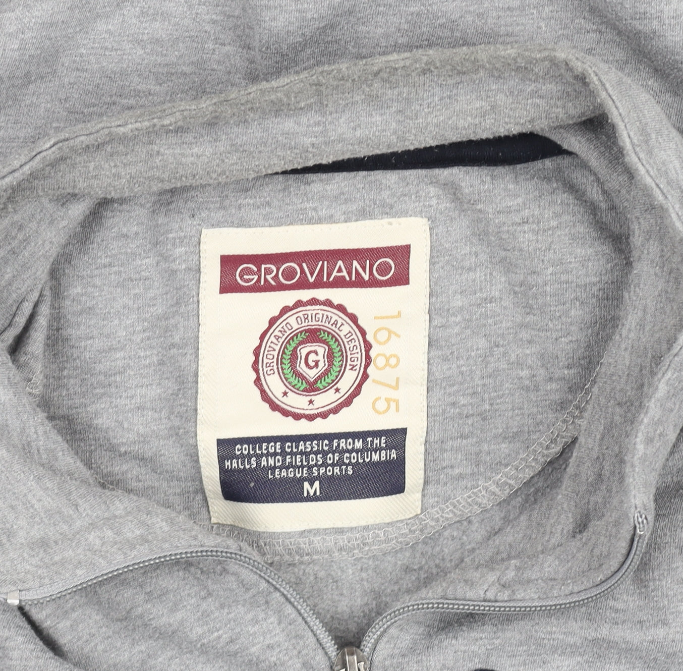 Womens UK Size M Groviano Grey Full Zip Sweatshirt