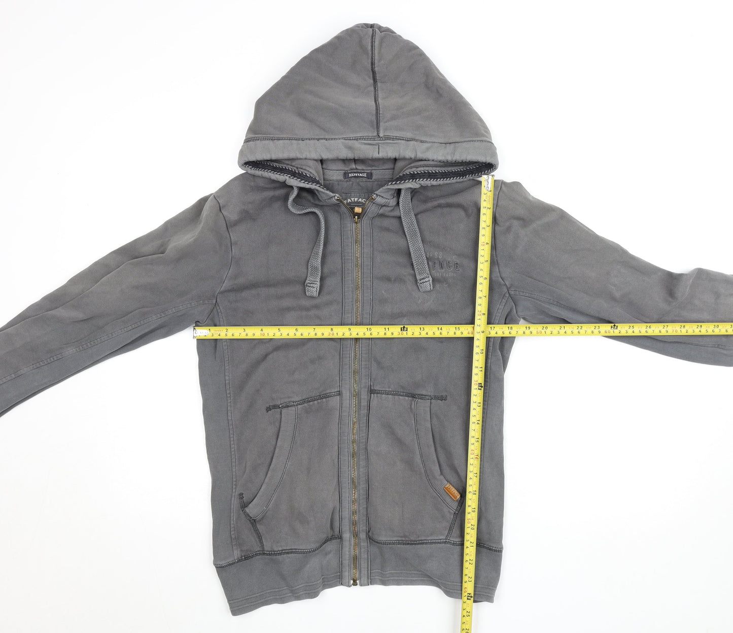 Mens UK Size S FatFace Grey Full Zip Hoodie