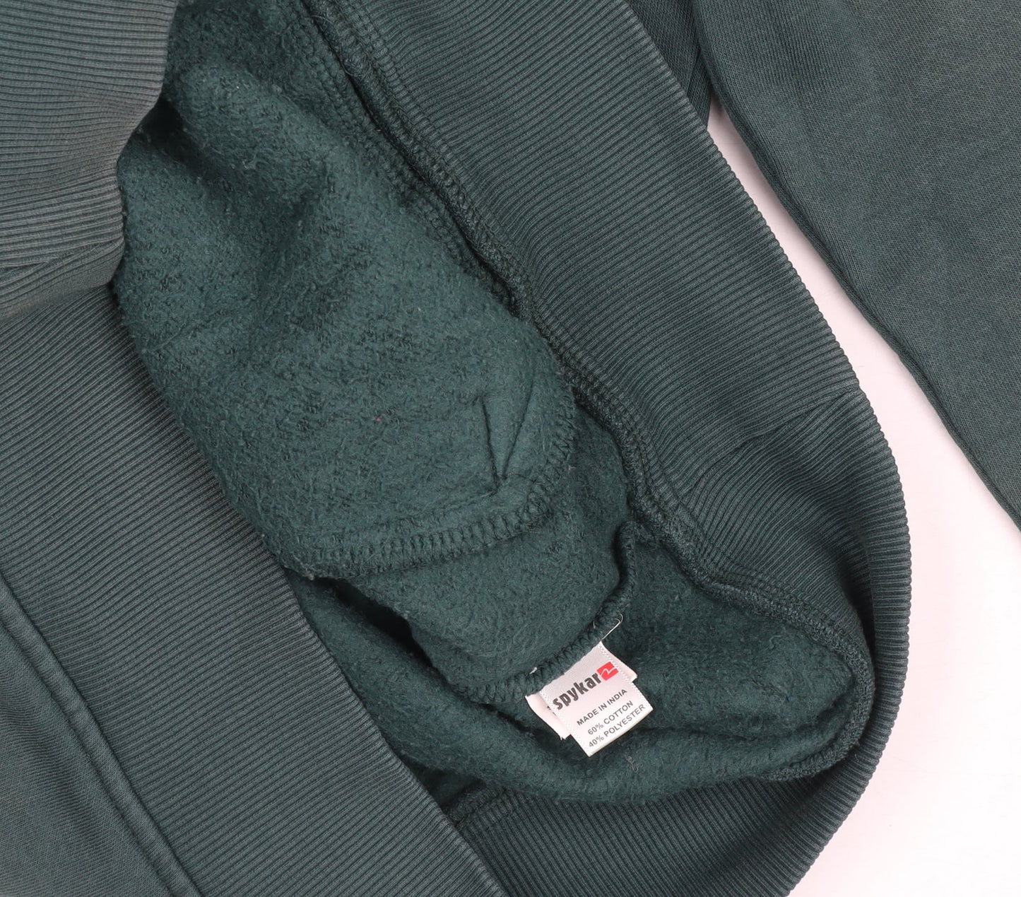 Mens UK Size M Spykar Green Full Zip Hoodie