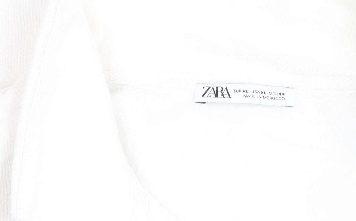 Womens UK Size XL Zara White Pullover Sweatshirt
