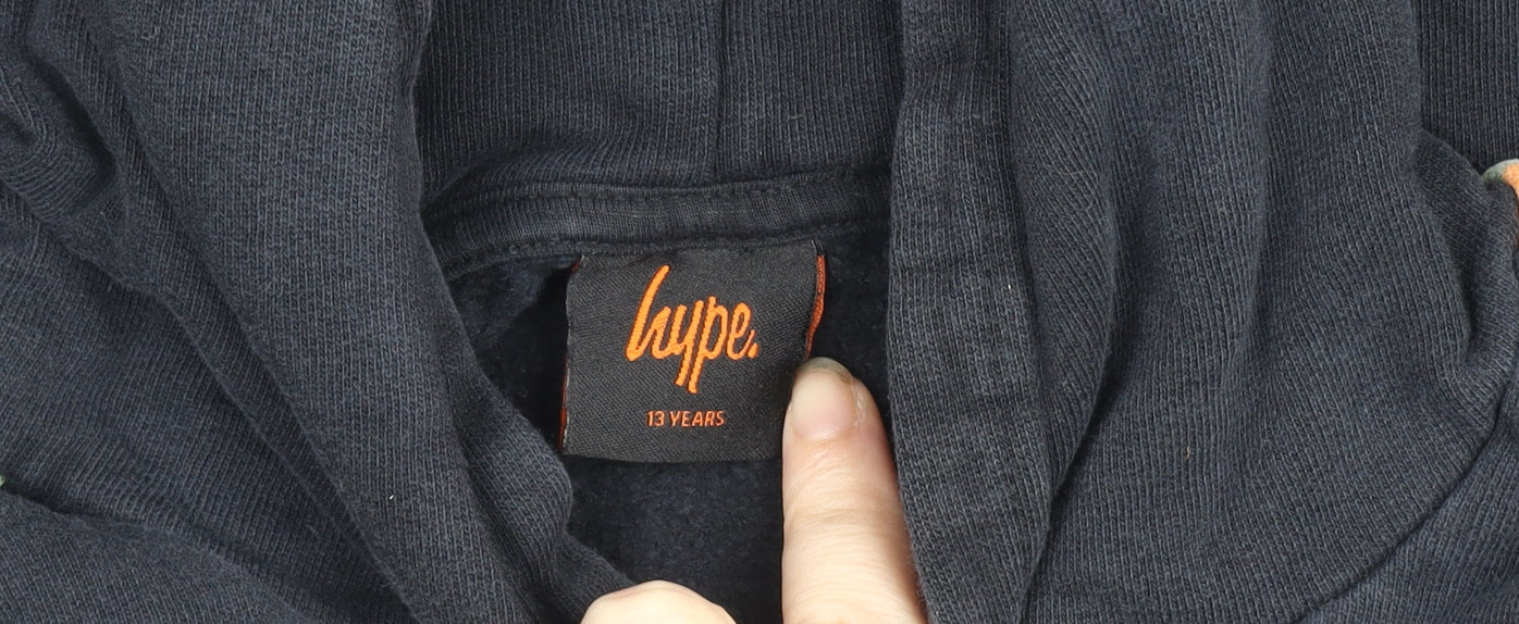 Girls UK Size 13 Years Hype Black Pullover Hoodie