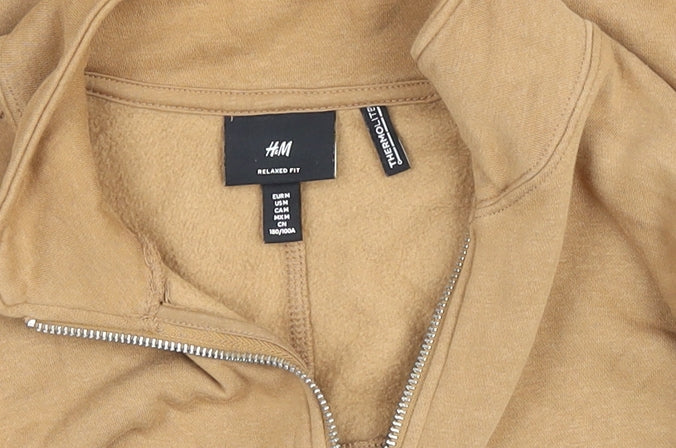Mens UK Size M H&M Beige 1/2 Zip Sweatshirt