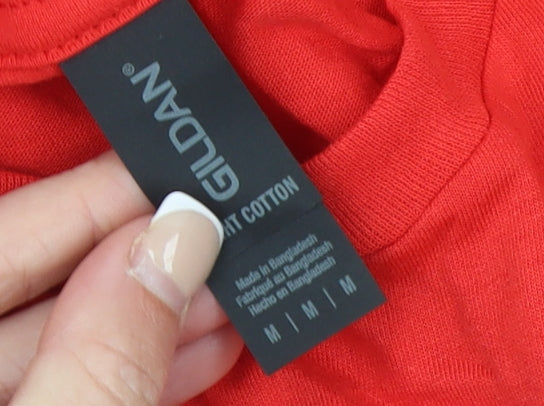 Mens UK Size M Gildan Red T-Shirt