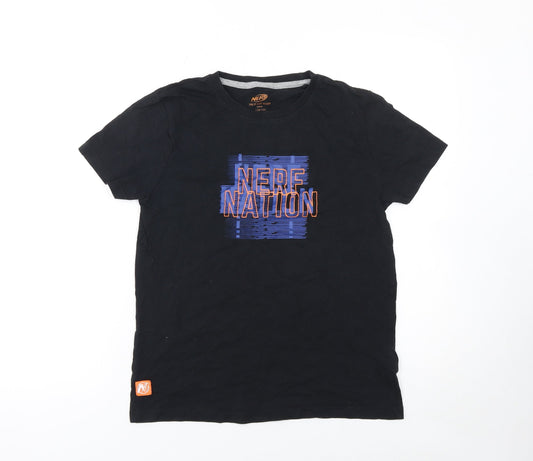 Boys UK Size 12-14 Years NERF Black Basic T-Shirt
