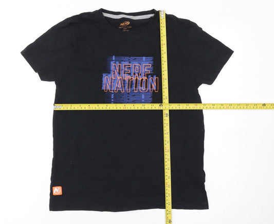 Boys UK Size 12-14 Years NERF Black Basic T-Shirt