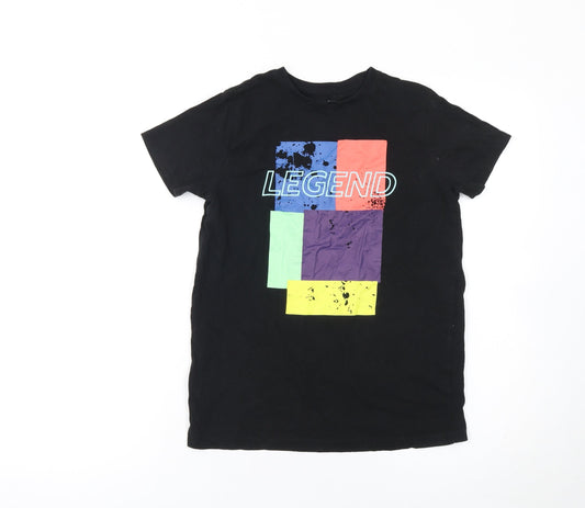 Boys UK Size 10-11 Years Primark Black Basic T-Shirt