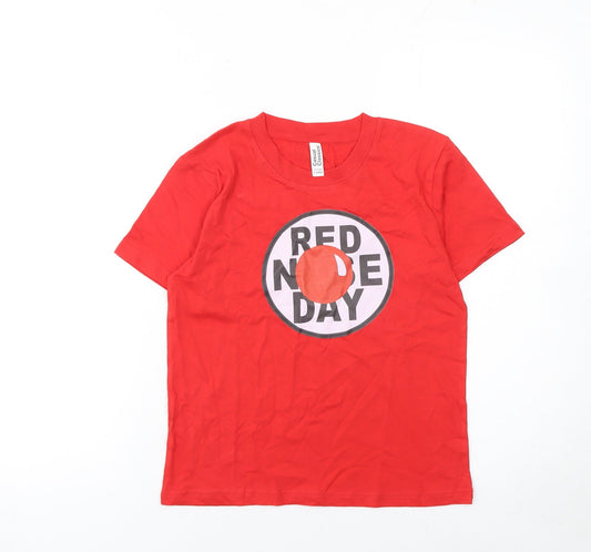 Boys UK Size 7-8 Years Casual Classics Red Basic T-Shirt