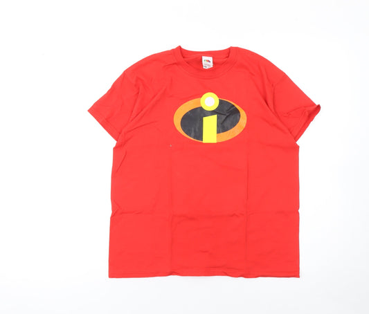 Boys UK Size 9-10 Years Fruit of the Loom Red Basic T-Shirt