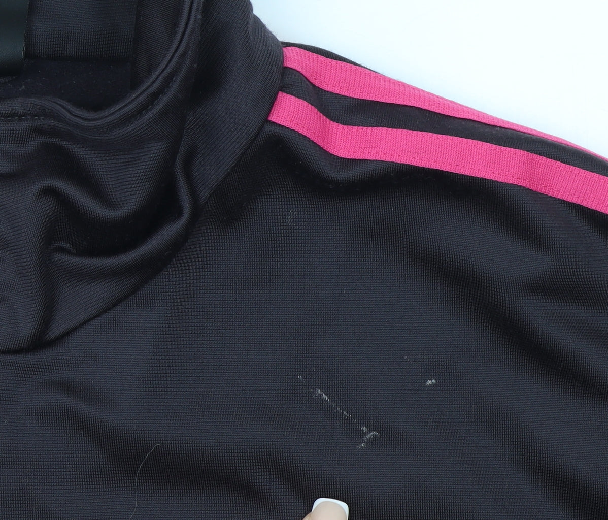 Adidas Women’s Black Pink Full Zip Sweatshirt Size L Polyester