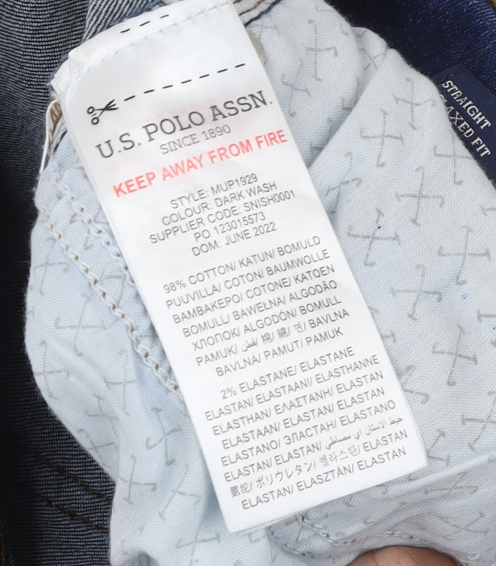 U.S. Polo Assn. Men’s Blue 30R Straight Relaxed Fit Jeans