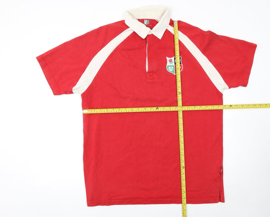 George Men's Red Rugby Style Polo Shirt Large 100% Cotton