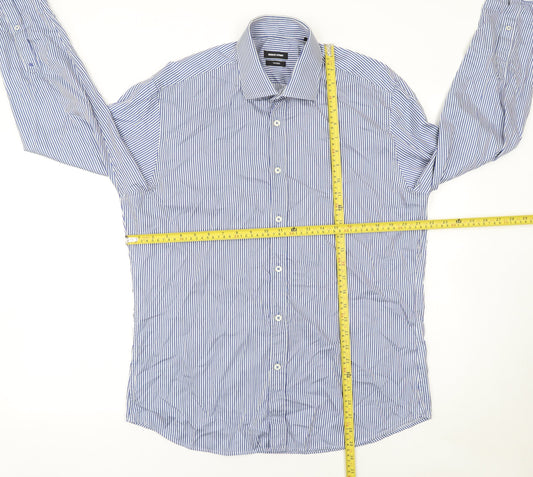 Mens UK Collar Size L Remus Uomo Smart Blue Dress Shirt