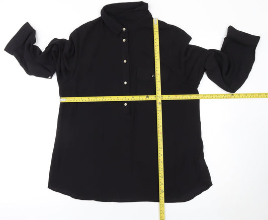 Womens UK Size 12 Dorothy Perkins Black Basic Blouse