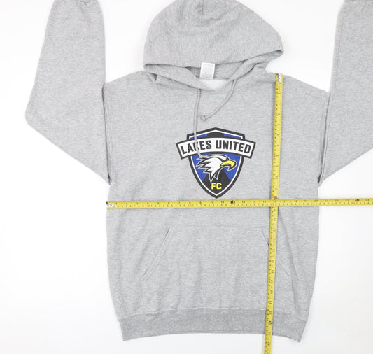 Mens UK Size M JERZEES Grey Pullover Hoodie