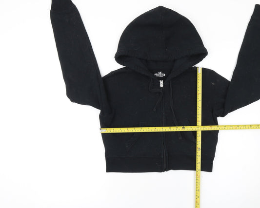Hollister Women’s Black Cropped Full Zip Hoodie Size S