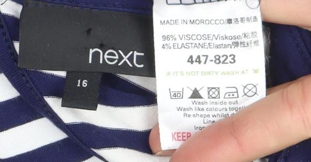 Womens UK Size 16 NEXT Blue Basic T-Shirt