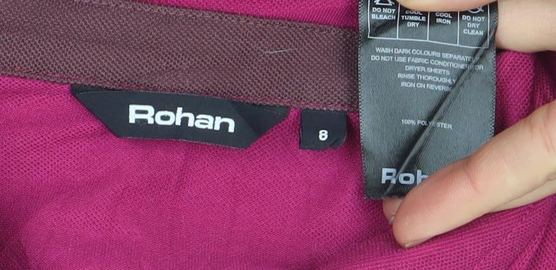 Womens UK Size 8 Rohan Pink Basic Polo
