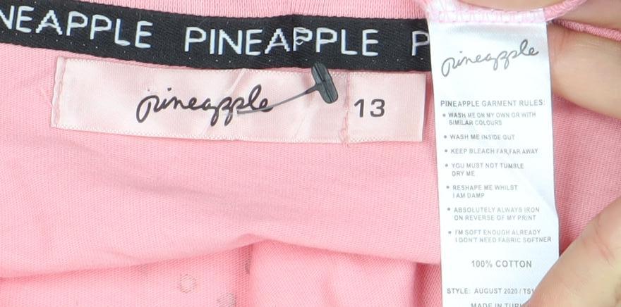 Girls UK Size 13 Years Pineapple Pink Basic T-Shirt
