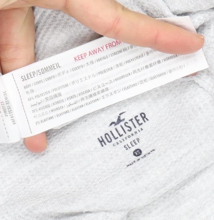Womens UK Size XS Hollister Grey Basic T-Shirt