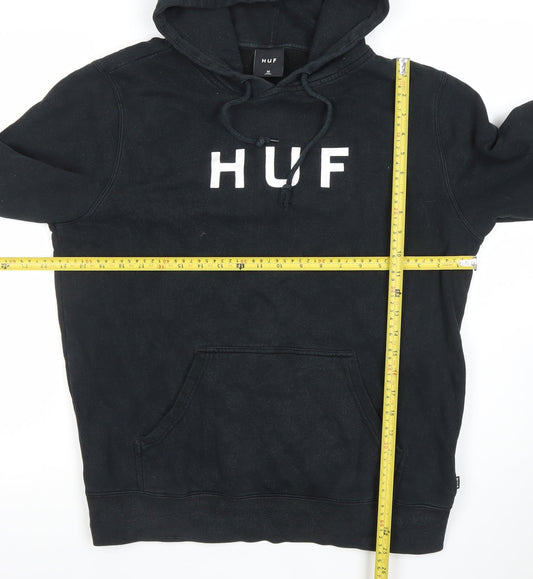 Mens UK Size M HUF Black Pullover Hoodie