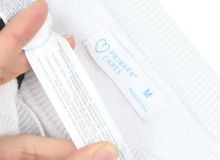 Primark Women White Striped Iconic Pullover Jumper Size M