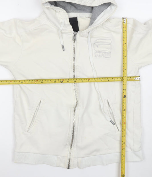 Womens UK Size XL G-Star RAW White Full Zip Hoodie