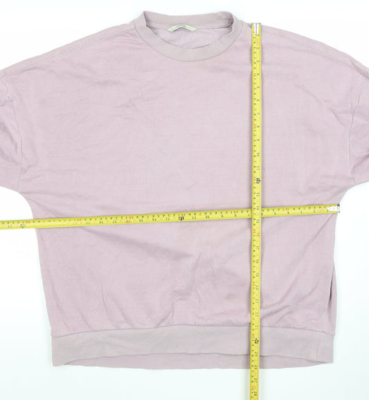 George Women Pink Pullover Sweatshirt Size S Cotton Blend