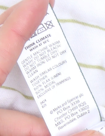 Womens UK Size 10 Marks and Spencer White Tunic Polo