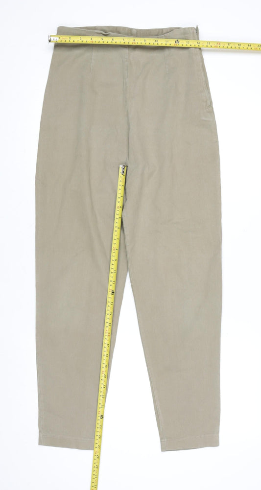 Next Women’s Beige Stretch Cotton Straight Leg Trousers UK 14