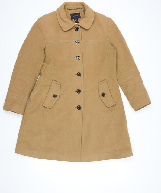 Womens UK Size 12 Lands' End Beige Pea Coat