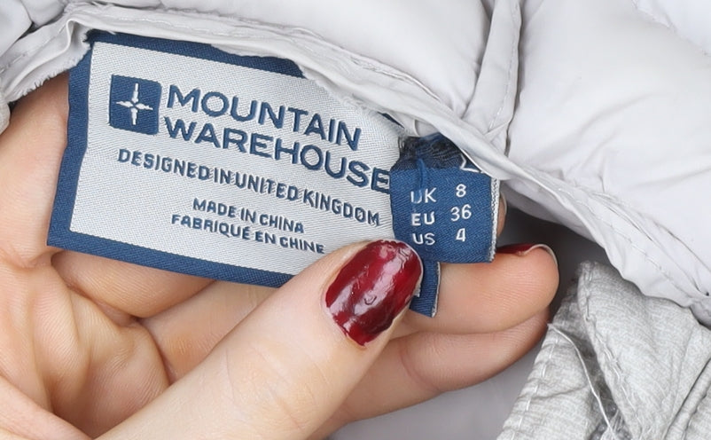 Mountain Warehouse Womens Grey Size 8 Hooded Puffer Jacket