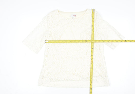 Womens UK Size 14 NEXT Ivory Lace Blouse