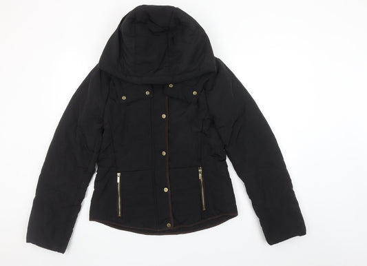 Womens UK Size 8 H&M Black Puffer Jacket