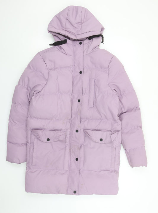 Womens UK Size XS Brave Soul Purple Puffer Jacket