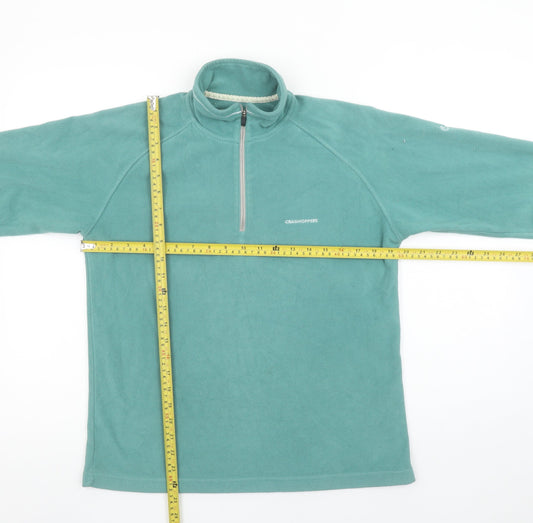 Craghoppers Women's Green Fleece Sweatshirt UK 12 1/2 Zip Pullover