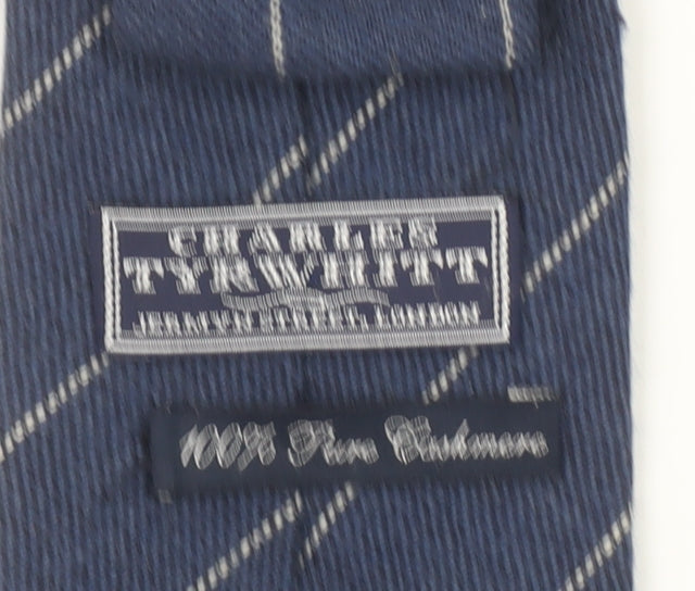 Charles Tyrwhitt Men’s Blue Striped Slim Cashmere Tie One Size