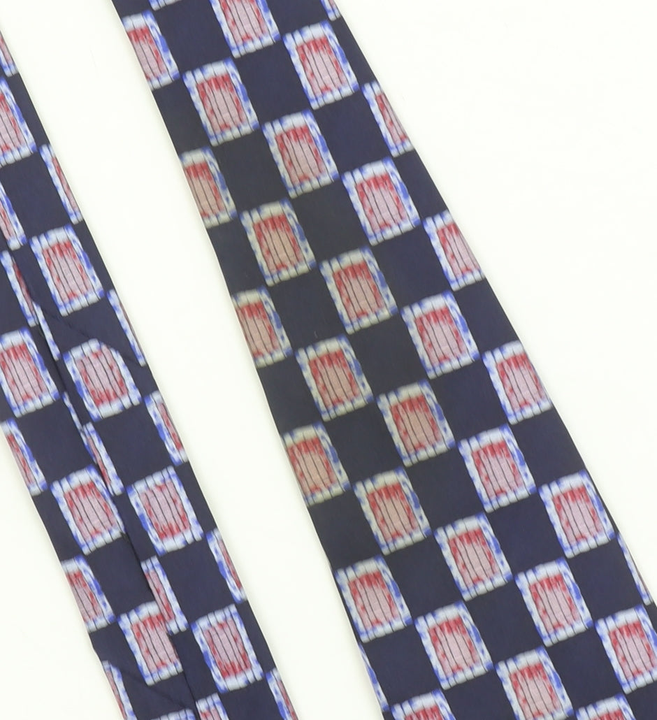 Rochas Men's Blue Geometric Pure Silk Designer Tie One Size