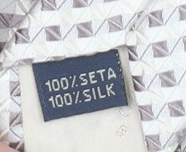 La Corona Men’s Beige Geometric Silk Tie – Designer Woven Style