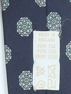 Mens Trevelyan of Jermyn Street Blue Geometric 100% Silk Pointed Tie