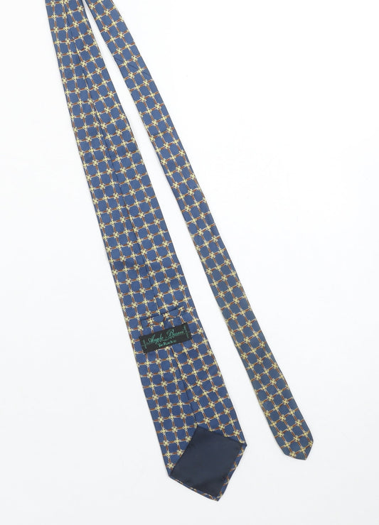 Angelo Bosani Men's Blue Geometric Silk Tie Made in Italy One Size