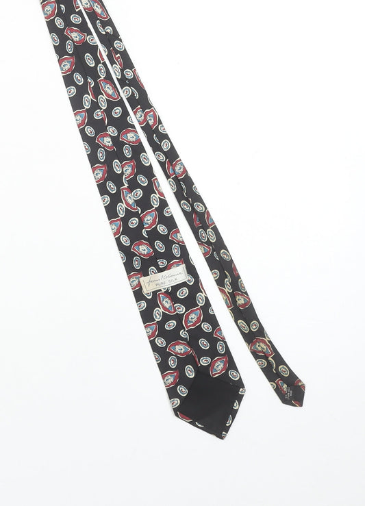 Frances Helleman Men's Black Paisley Pure Silk Tie - One Size