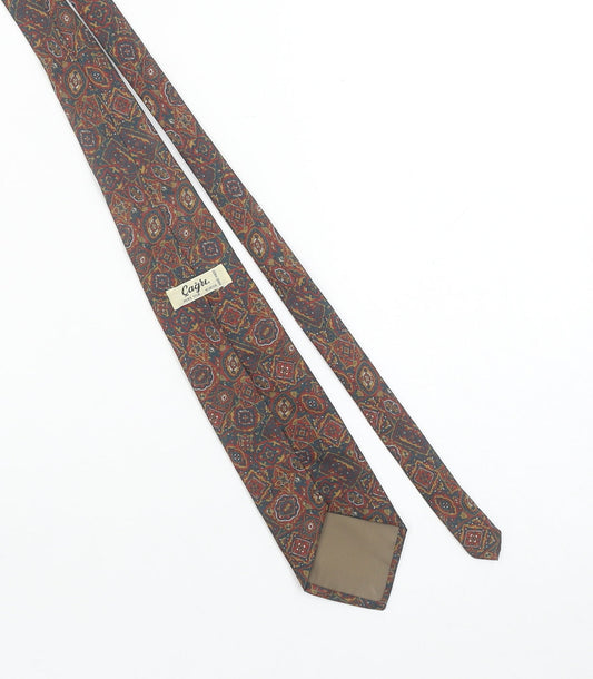 Mens Çağrı Multicoloured Geometric 100% Silk Slim Tie