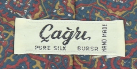 Mens Çağrı Multicoloured Geometric 100% Silk Slim Tie