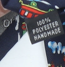 The Tie Studio London Men's Blue Train Print Handmade Tie One Size