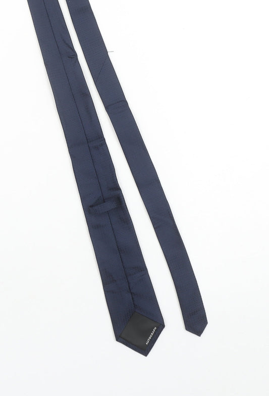 Marks and Spencer Mens Blue Slim Silk Tie Autograph Woven