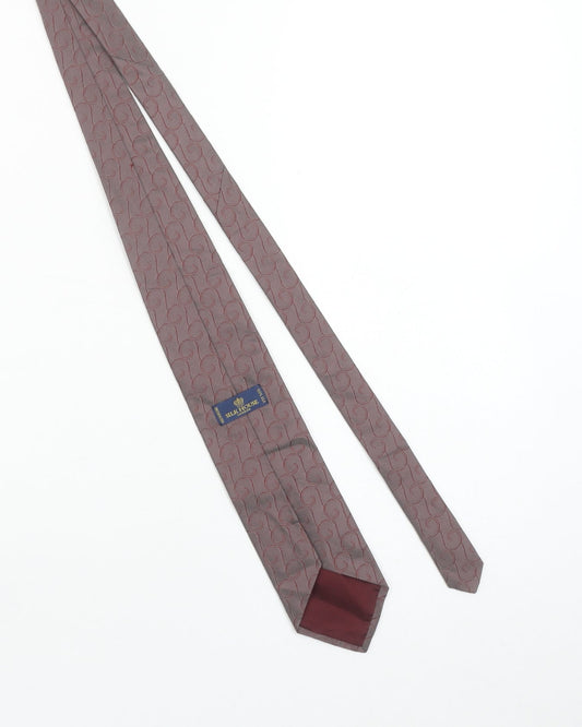 Silk House London Men’s Brown Geometric Slim Silk Tie One Size
