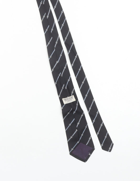 Givenchy Men’s Black Silk Designer Geometric Tie One Size
