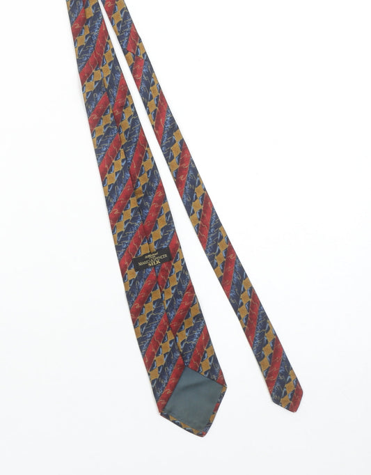 Marks and Spencer St Michael Men's Multicoloured Striped Silk Tie 2 Piece Set