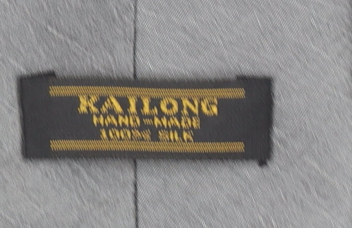 Kailong Men's Grey Handmade 100% Silk Pointed Tie