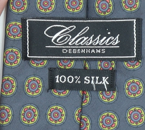 Debenhams Classics Men's Grey Silk Floral Pattern Tie